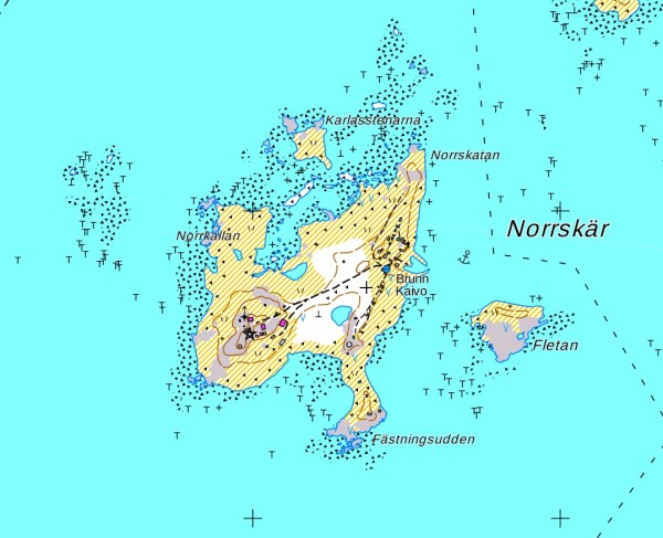 VÄSTRA NORRSKÄRIN SIJAINTI JA SAARIKARTTA